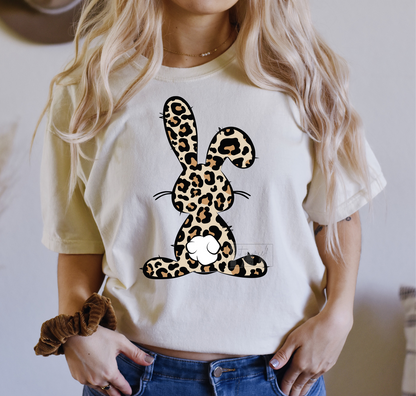 Easter Bunny Leopard tail  size ADULT 9.5x13.3 DTF TRANSFERPRINT TO ORDER