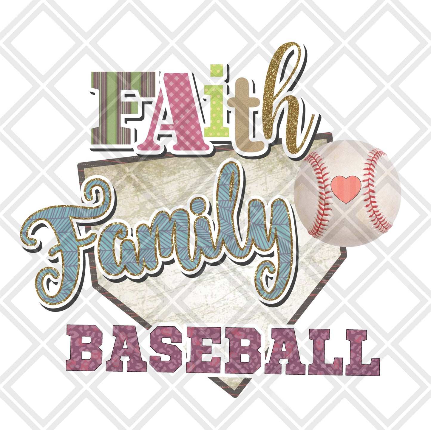 Faith Family Baseball png Digital Download Instand Download