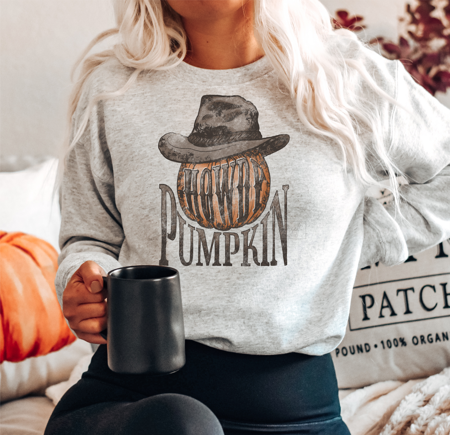 Howdy Pumpkin Cowgirl Cowboy Fall  size ADULT  DTF TRANSFERPRINT TO ORDER