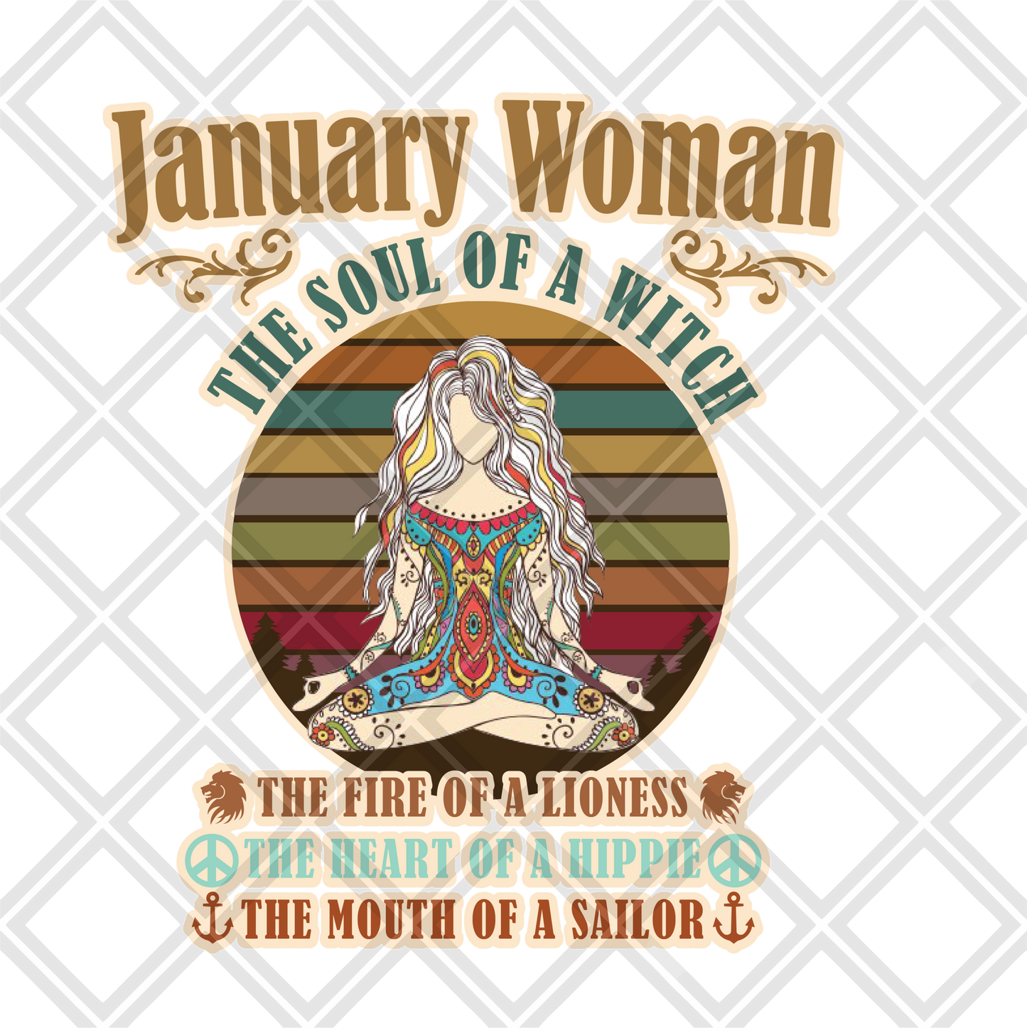 JANUARY WOMAN the soul of a witch DTF TRANSFERPRINT TO ORDER