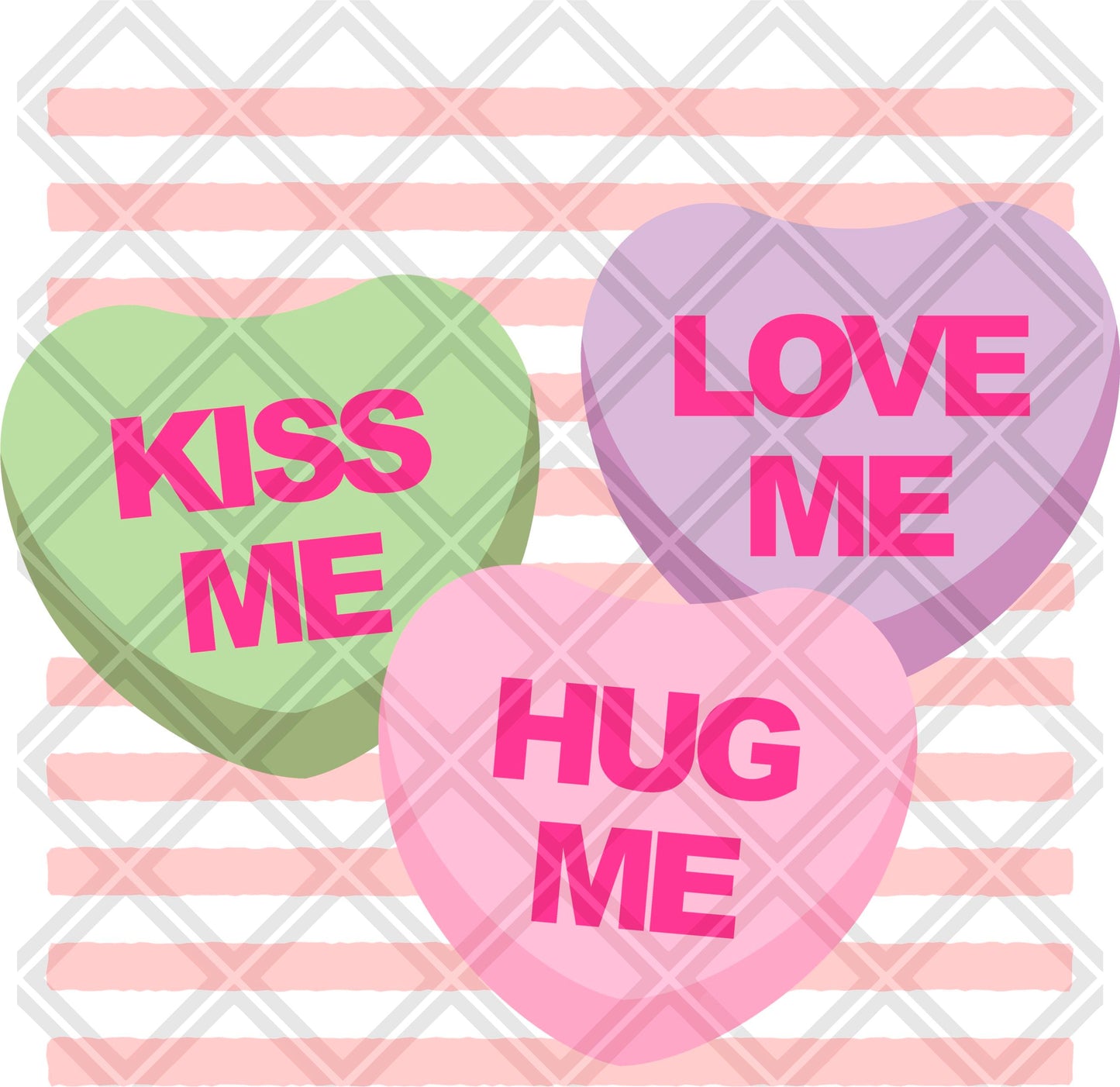 LOVE ME kiss me hug me hearts png Digital Download Instand Download