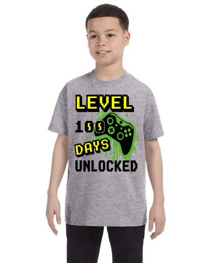Level Days unlocked gamer BOYS  size KIDS 7.5x9.5 DTF TRANSFERPRINT TO ORDER