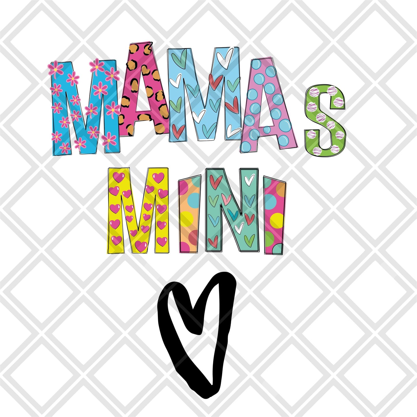 Mama's mini heart NO FRAME Digital Download Instand Download
