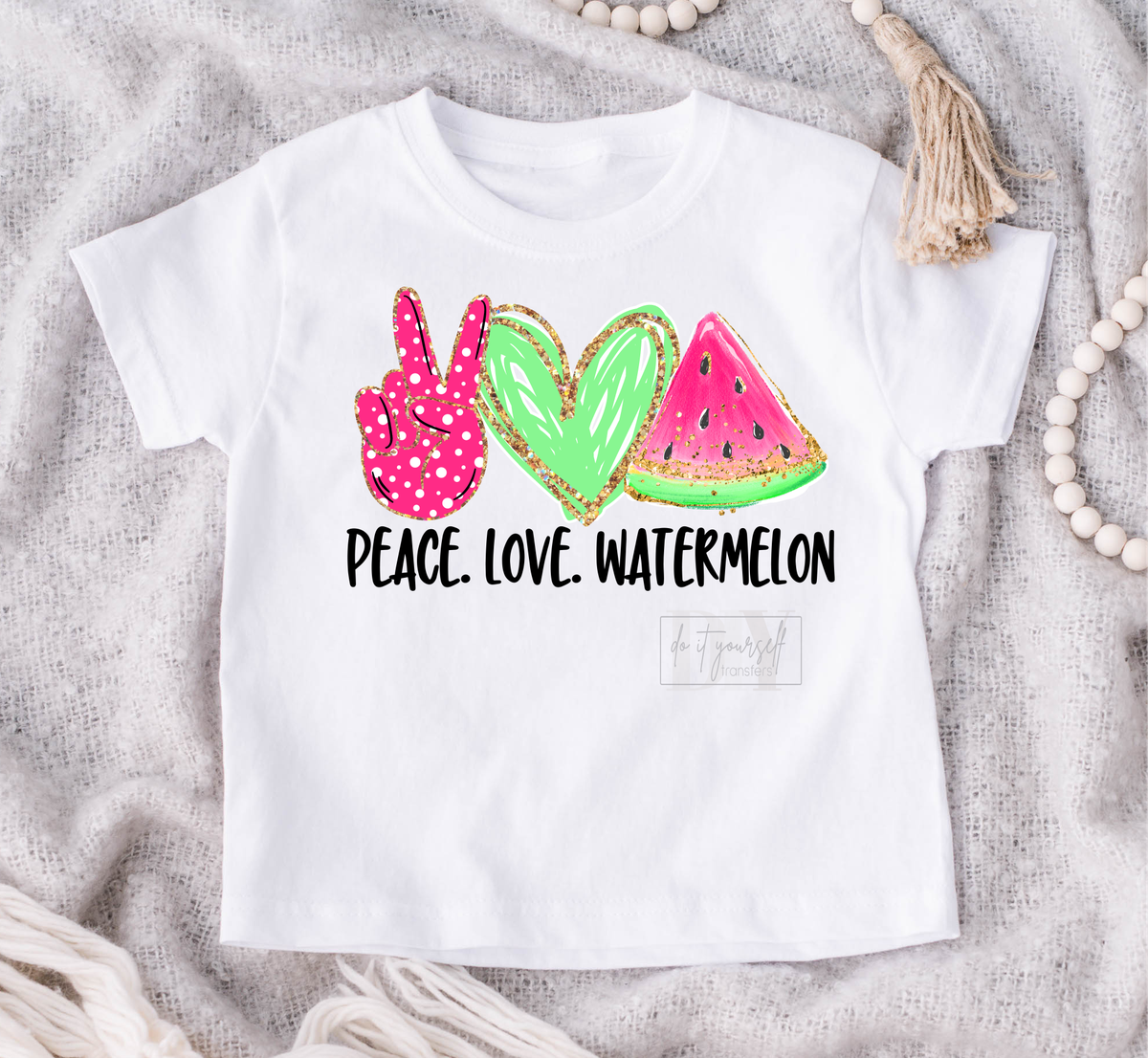Peace Love Watermelon summer time  size KIDS .5 DTF TRANSFERPRINT TO ORDER