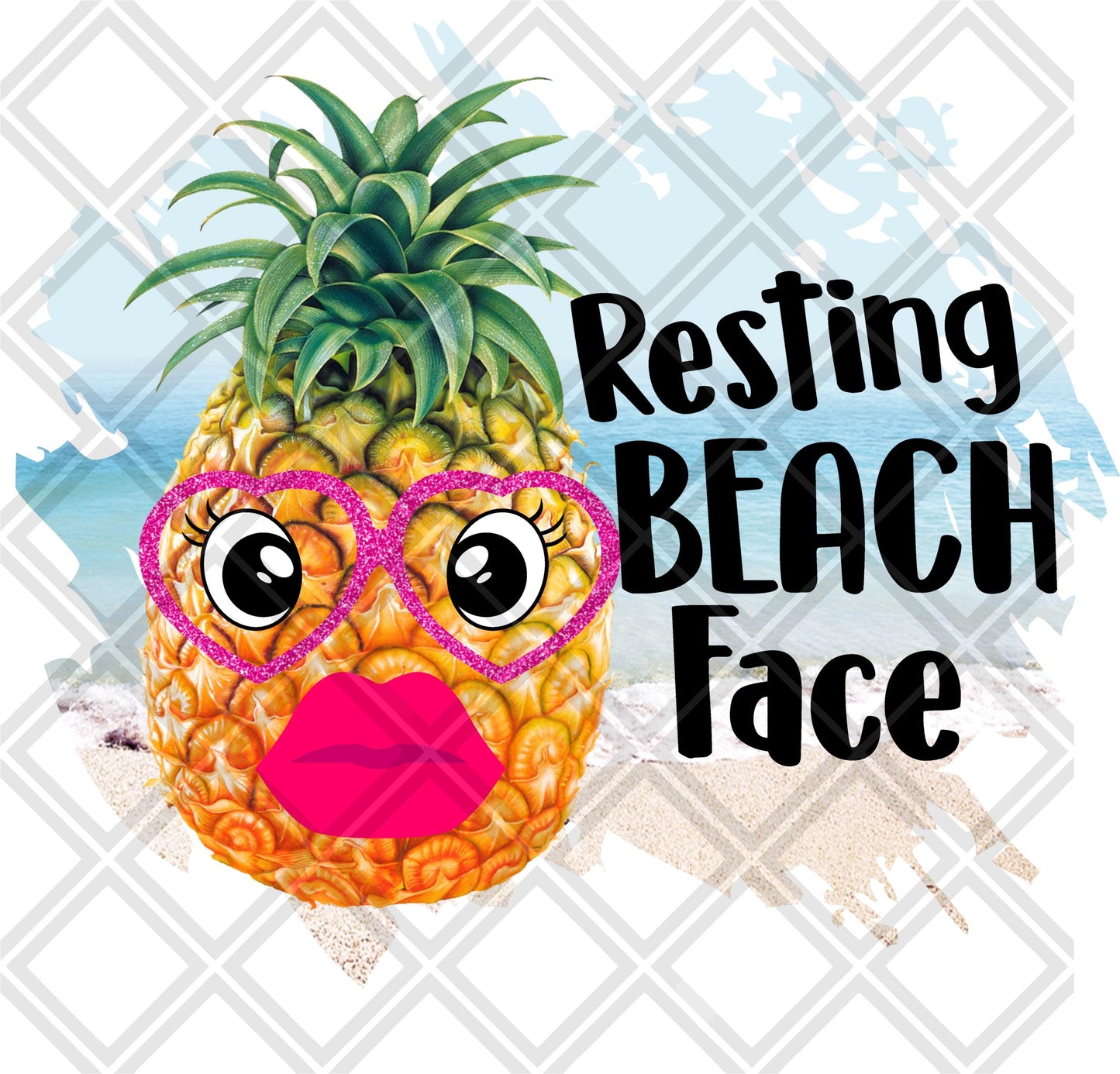 Resting beach face frame Digital Download Instand Download
