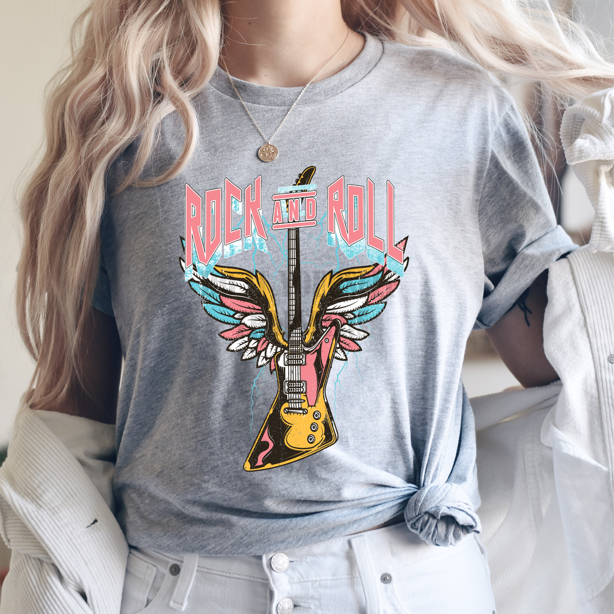 Rock and Roll guitar music bank wings  Adult size  DTF TRANSFERPRINT TO ORDER