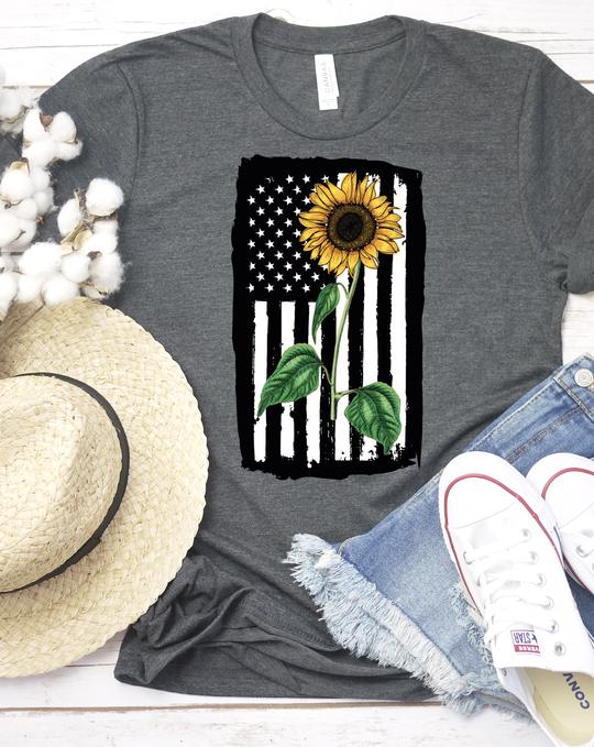 Flag American sunflower frame png Digital Download Instand Download