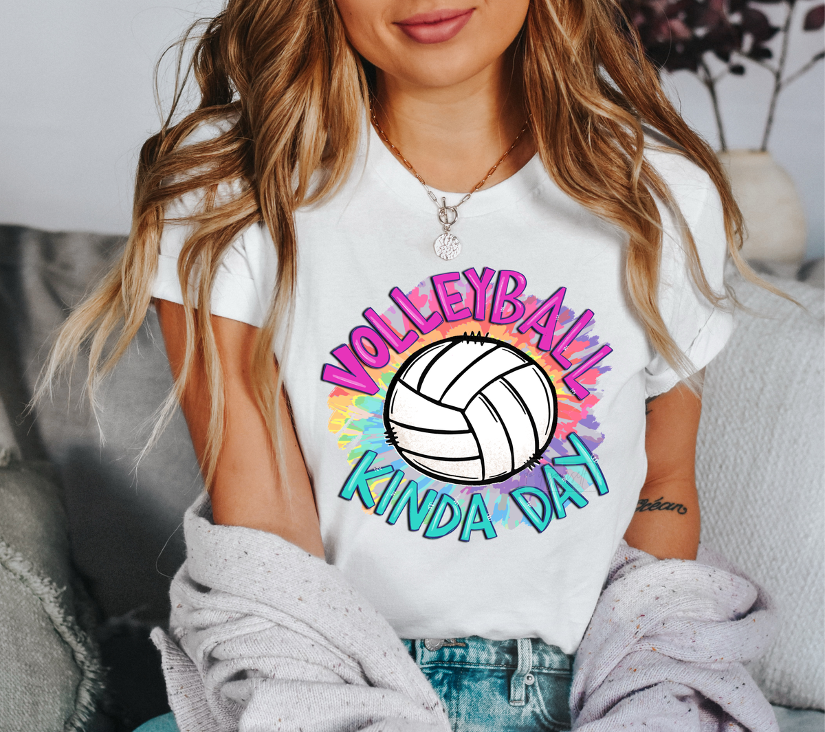 Volleyball kinda day sports  size ADULT  DTF TRANSFERPRINT TO ORDER