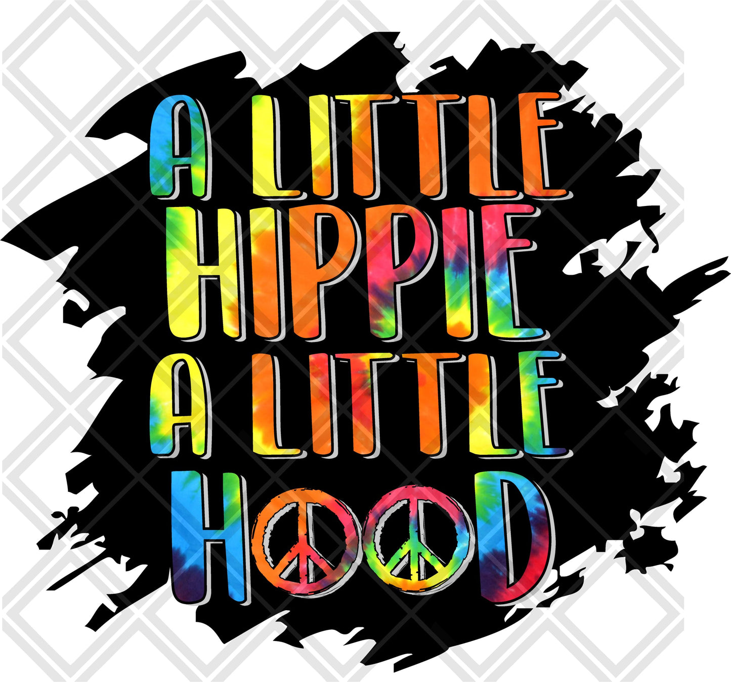 A Little Hippie A Little Hood Frame  DTF TRANSFERSPRINT TO ORDER