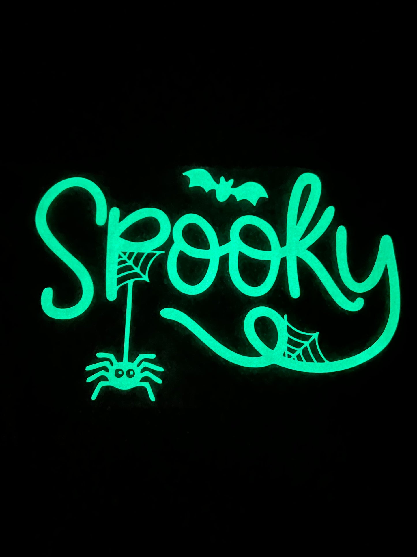 SPOOKY Halloween GLOW IN THE DARK  size ADULT  DTF TRANSFERPRINT TO ORDER