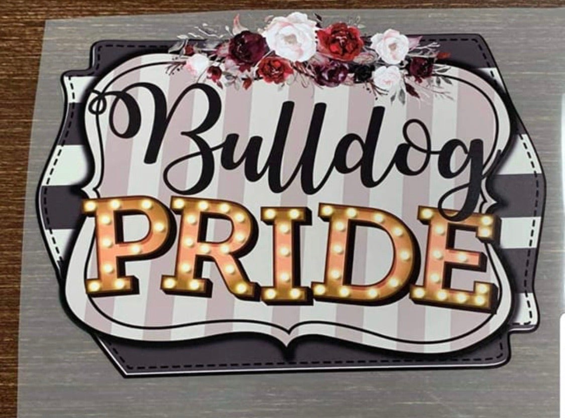 Bulldog pride flowers football DTF TRANSFERPRINT TO ORDER
