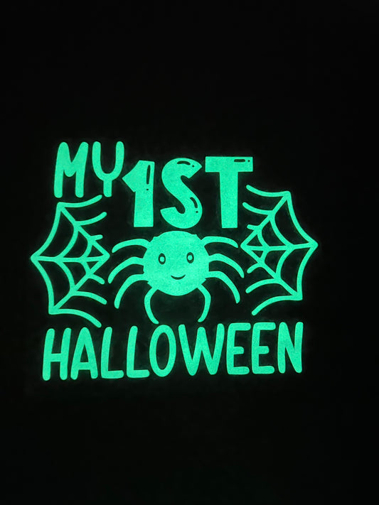 My first Halloween GLOW IN THE DARK  size kids 5x7 DTF TRANSFERPRINT TO ORDER