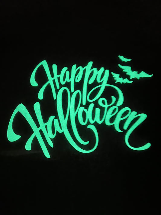 Happy Halloween GLOW IN THE DARK  size ADULT  DTF TRANSFERPRINT TO ORDER