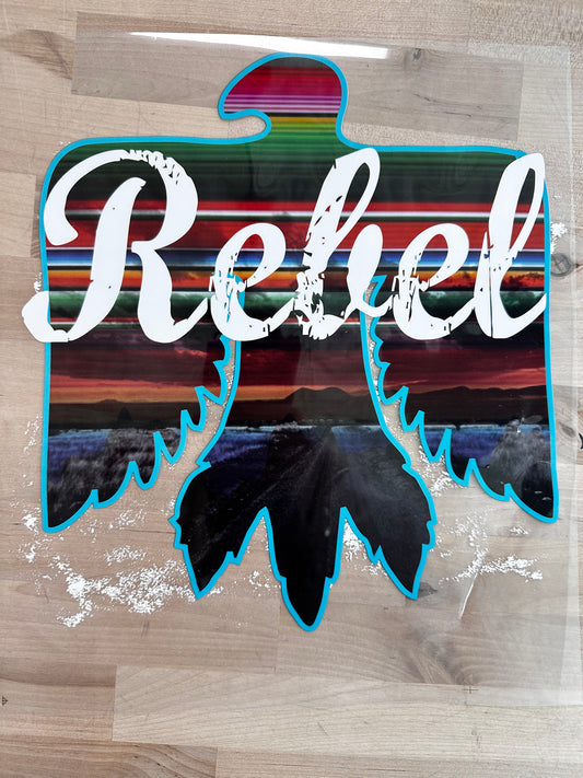 Rebel freebies serape   size ADULT 9x11 DTF TRANSFERPRINT TO ORDER