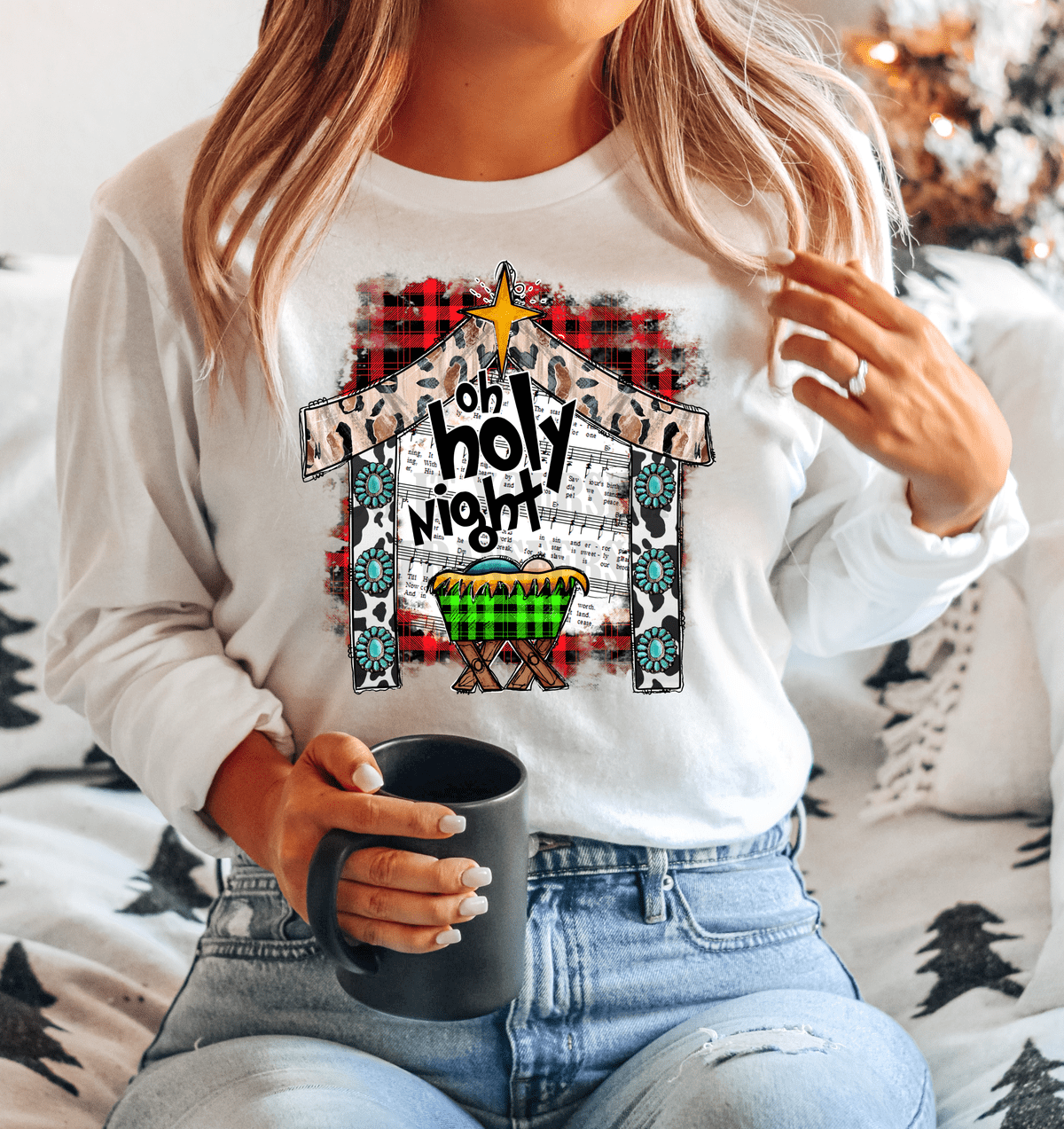 Oh Holy night Christmas Jesus star jewels Holiday song Adult size DTF TRANSFER PRINT TO ORDER 164 - Do it yourself Transfers